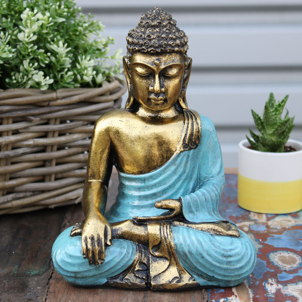 Buddha Mare - Albastru - Auriu