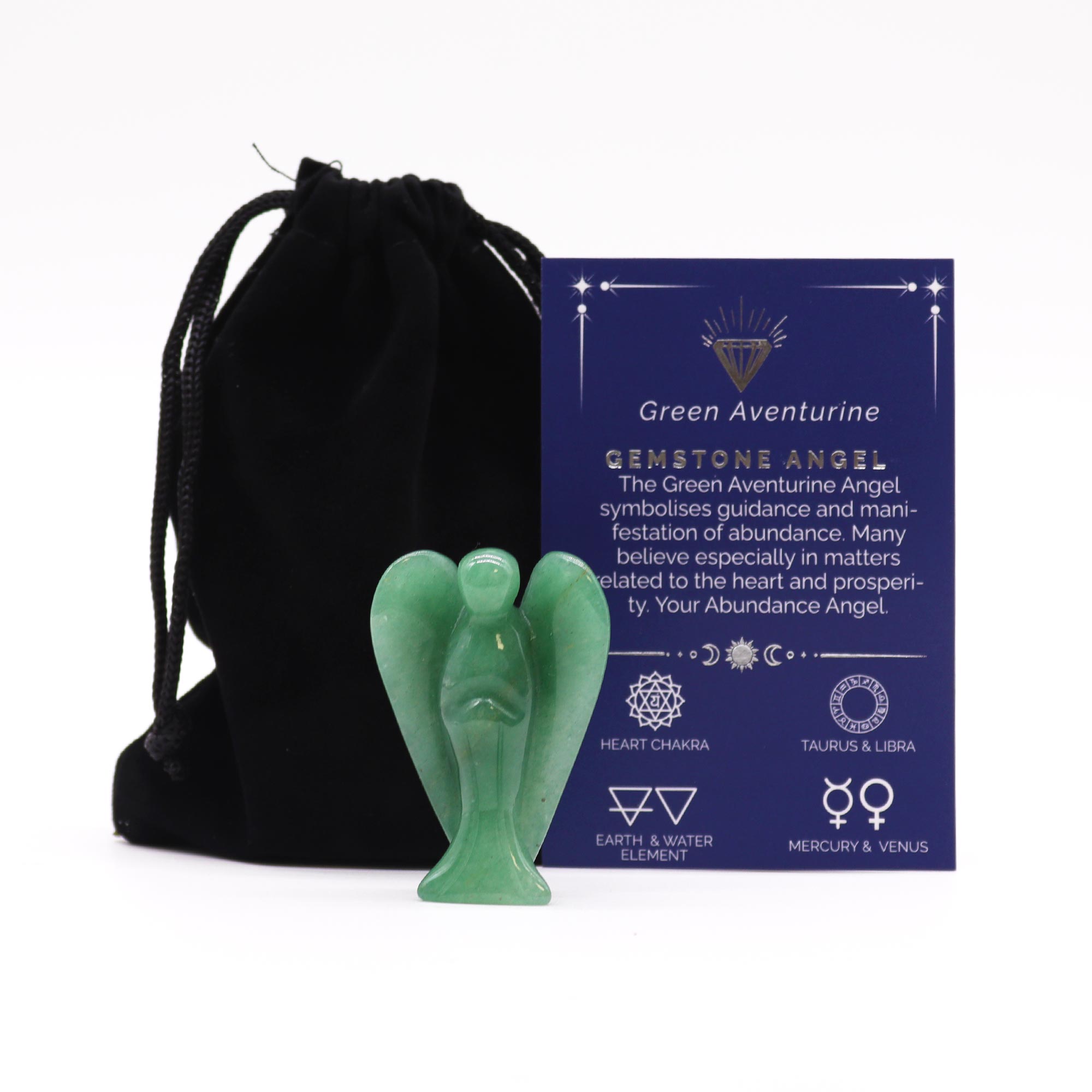 Înger din cristal, sculptat manual - Aventurin Verde - imagine 2